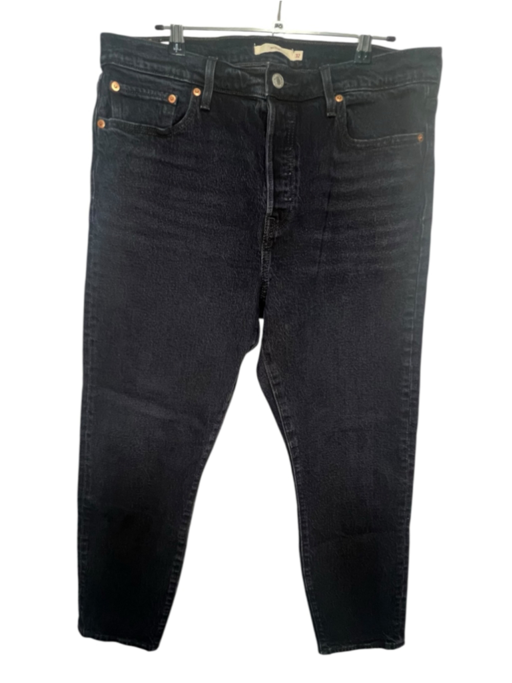 Levi's Wedgie Black Waterless Straight Leg High Rise Denim Jeans
